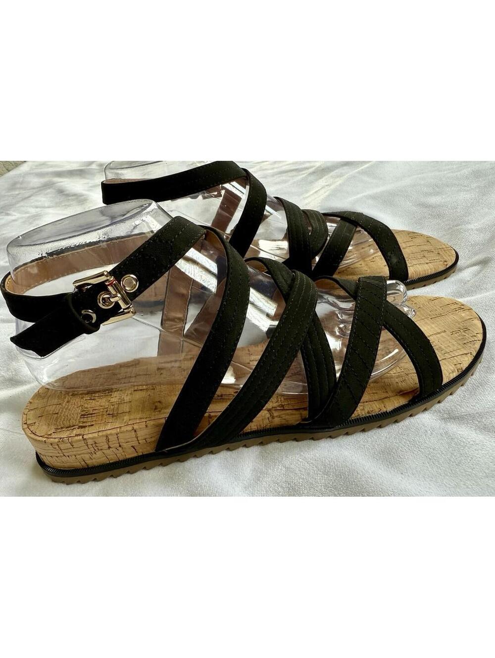 Tommy Hilfiger Gladiator Cork‎ Women's Sandal Black Size 10